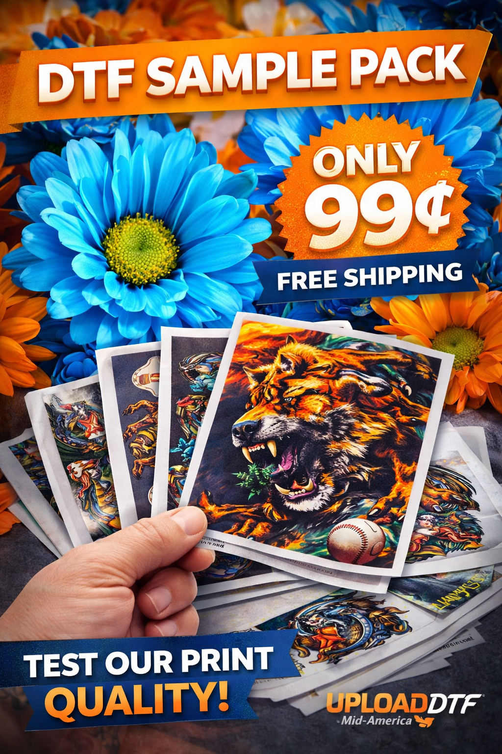 DTF Sample Pack only .99 cents Free Shipping