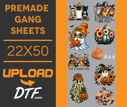 Tonight We Fly – Premade 22x50 DTF Gang Sheet | Cute Spooky Animal Halloween Designs - $24.99
