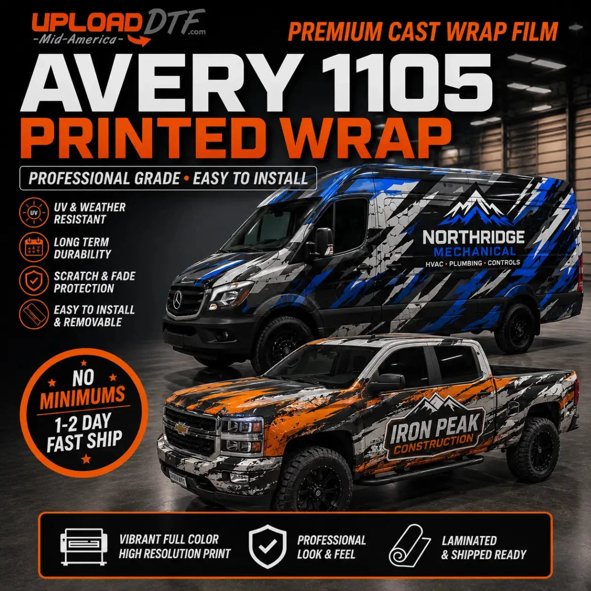 Custom Printed Wrap Film - Avery 1105 Cast + UV Laminate - UploadDTF
