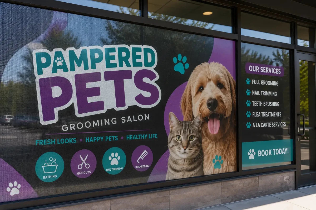 Perforated Window Vinyl Custom Printed - 50/50 One-Way Vision - UploadDTF